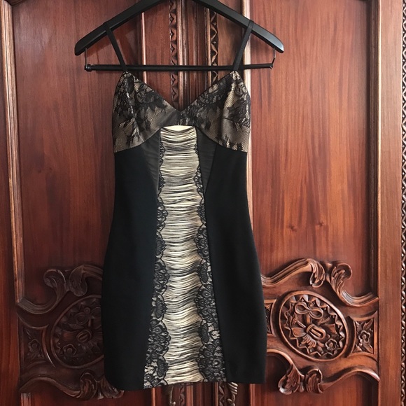 Bebe black bodycon party dress XXS