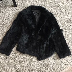 Black Rabbit Fur Jacket