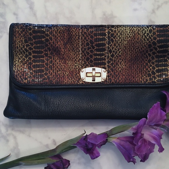 Sequined Animal Envelope Clutch