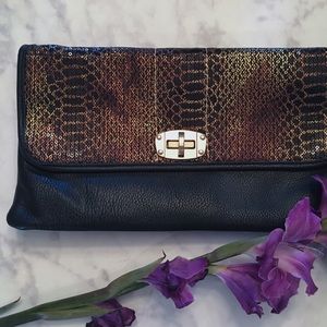 Sequined Animal Envelope Clutch