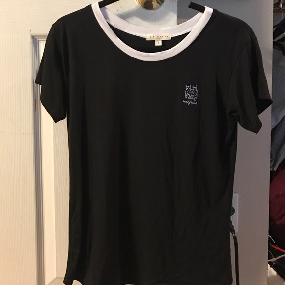 real friends black shirt NWOT