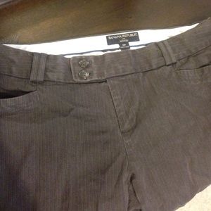 Banana Republic Brown Pinstripe Flare Dress Pants