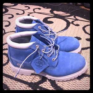 Blue timberland boots