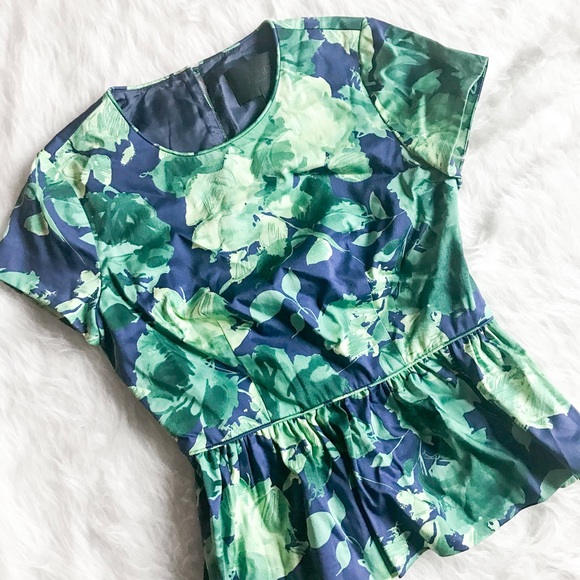 J. Crew Tops - J. Crew Peplum Top in Fresco Floral Sateen