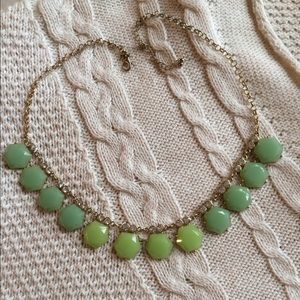 Francesca's Green Ombré Statement Necklace in Gold