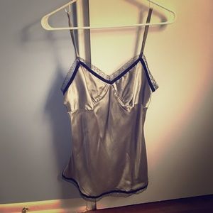 Satin silver tank top