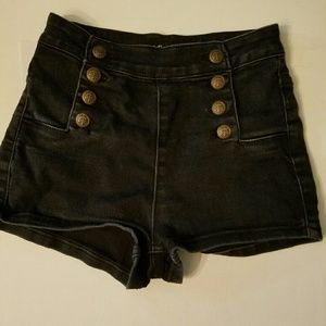 Black high wasted shorts