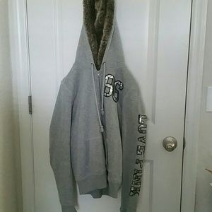 Victoria secret Grey fur lined hoddie