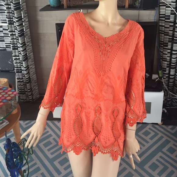Orange tunic top