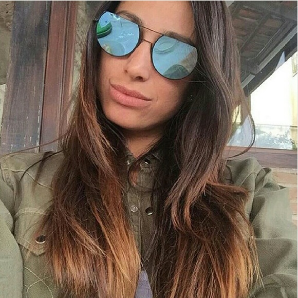 shop_terracotta Accessories - Mirrored Flat Top Sunglasses