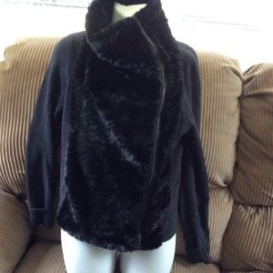 Ann Taylor Loft faux-fur sweater. NWOT