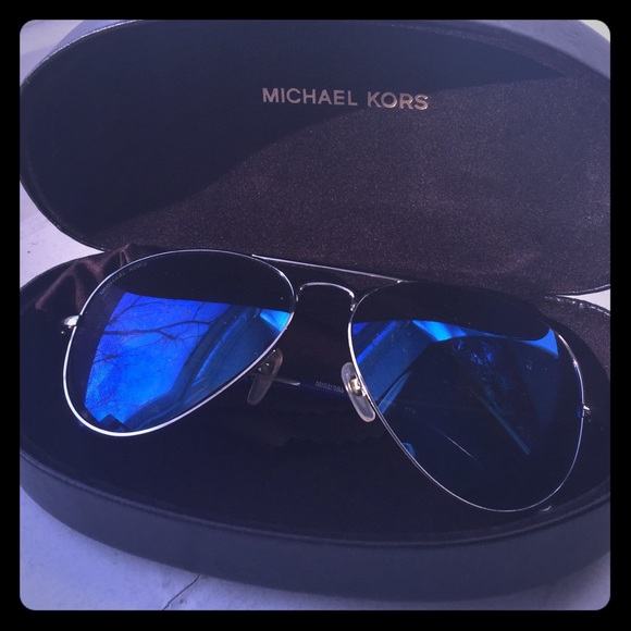 Blue aviator sunglasses