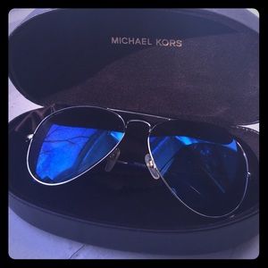 Blue aviator sunglasses