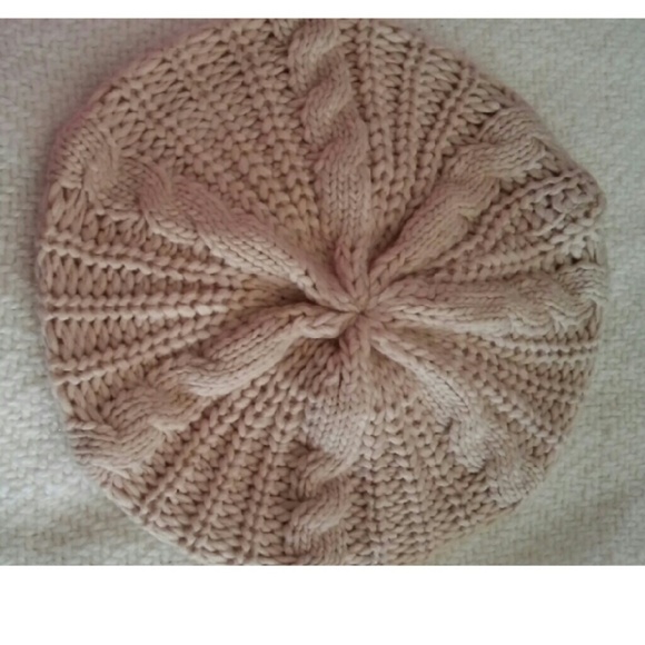Knitted beige hat