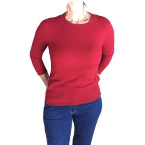 NEIMAN MARCUS Red Cashmere Sweater Med