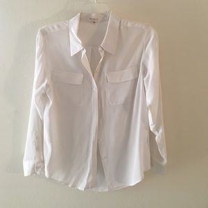 White Vince Camuto Silk Blouse