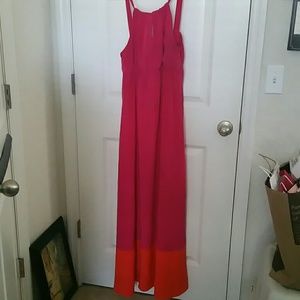 Plum and orange maxi dress
