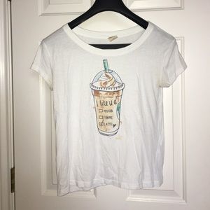 "I like you a latte" tee shirt