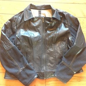 3x Bernardo leather & wool jacket