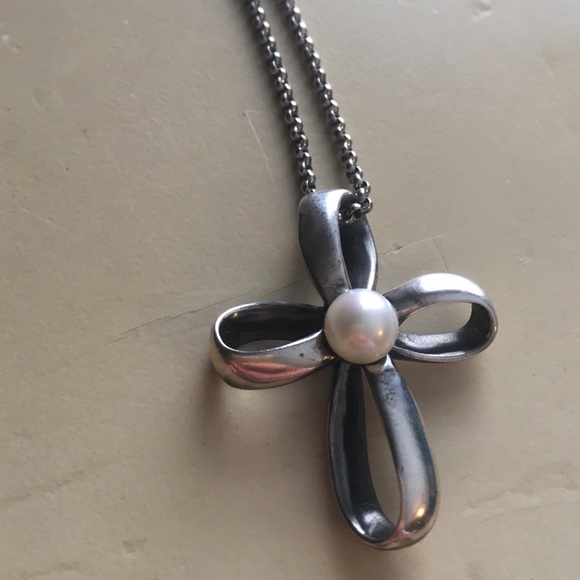 James Avery pearl cross necklace