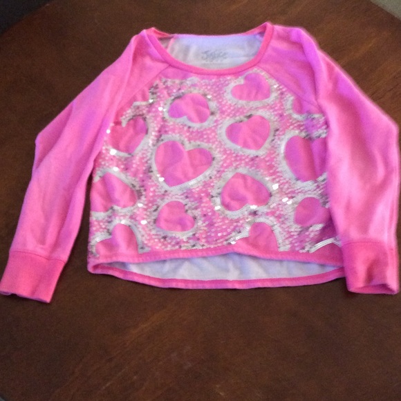 Sparkly hot pink girls sweatshirt