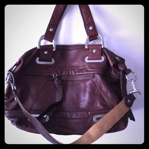 B. Makowsky Brown Leather Messenger Bag