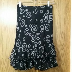 Lined Silk Black Sequin Skirt