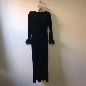Black Velvet Long Sleeve Dress