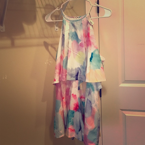 Colorful halter neck romper