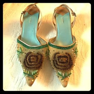 Embellished kitten heels
