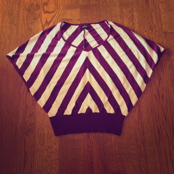 NWOT Purple & White Express Dolman Top - Size XS