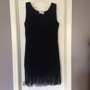 Together Black Dress With Fringe Bottom Size XL