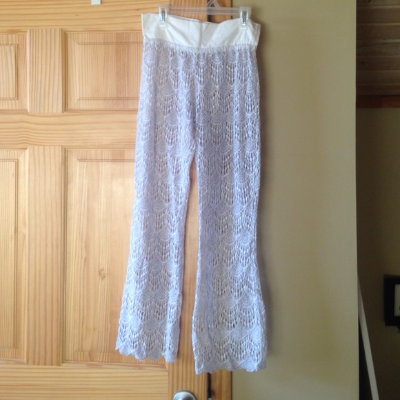 White beach cover up pants