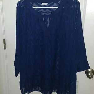 Navy flowy tribal top