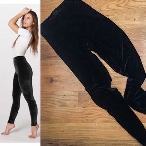 American Apparel Velvet Black Leggings