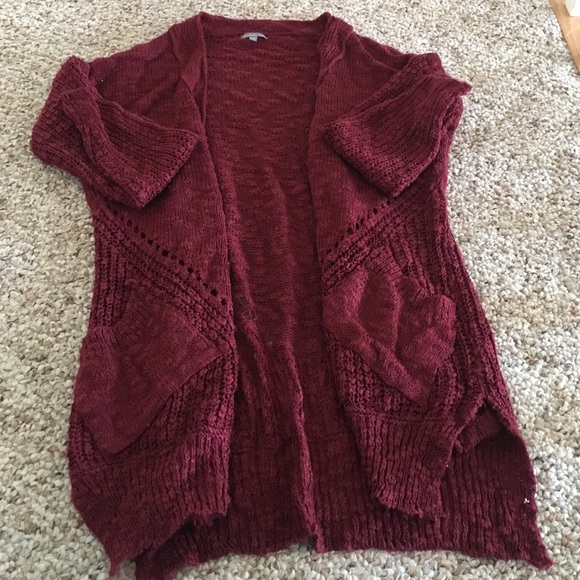 Red sweater with pockets