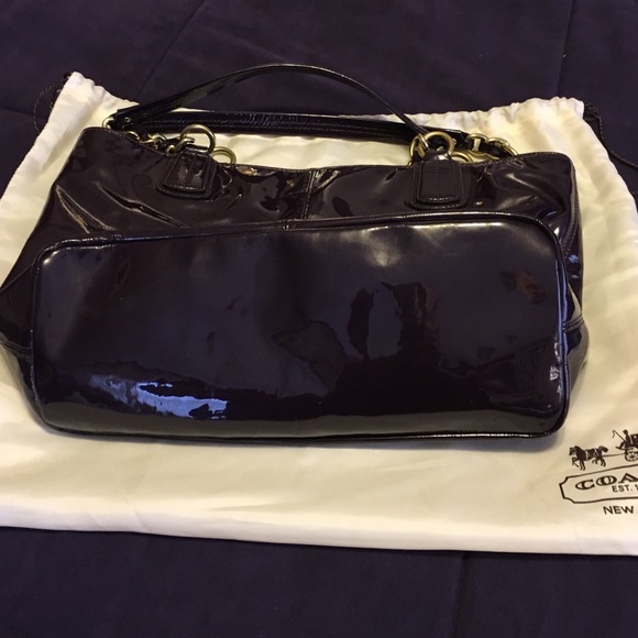 Eggplant purple Coach purse - Picture 3 of 3