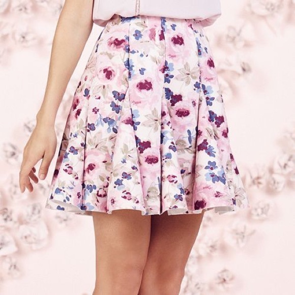 ⚡️FLASH SALE⚡️NWOT pink floral scuba skirt