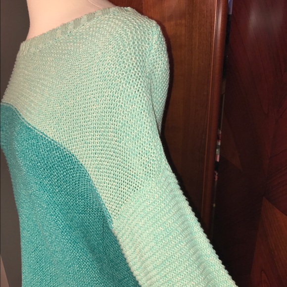 Forever 21 Mint Color Blocked Chunky Knit Sweater - Picture 3 of 7