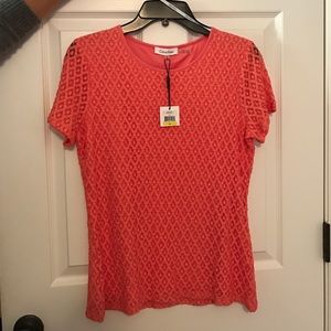 Coral textured shirt