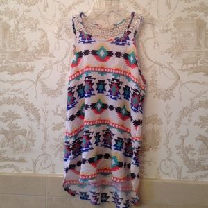 Tribal/ lace tank top