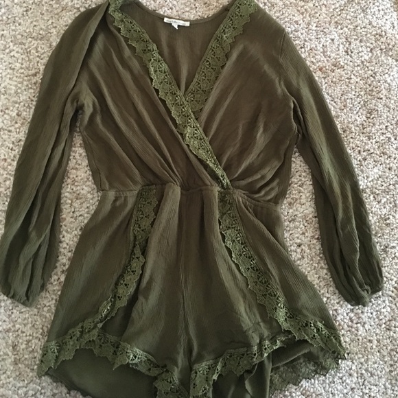 Lacy Green Romper