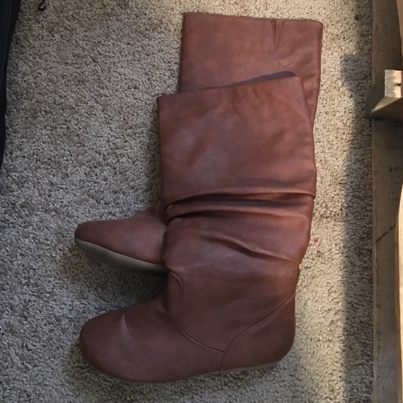 Brown riding boots