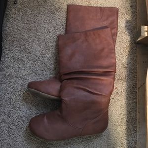 Brown riding boots