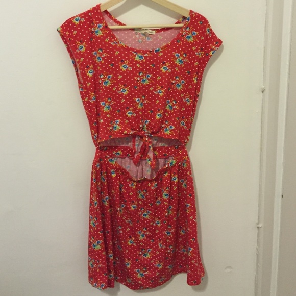 Cute floral crop tie dress