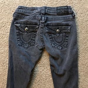 True Religion distressed jeans w/ jewel pockets