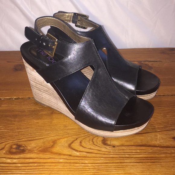 Black Wedge Sandals