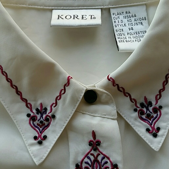 Vintage Embroidered Collar Button Down Shirt - Picture 4 of 4