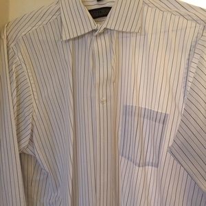 Donald Trump white and blue stripes shirt 17 34/35