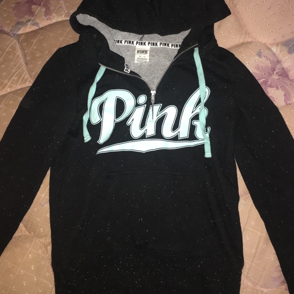 Victoria's Secret Teal and Black Hoodie